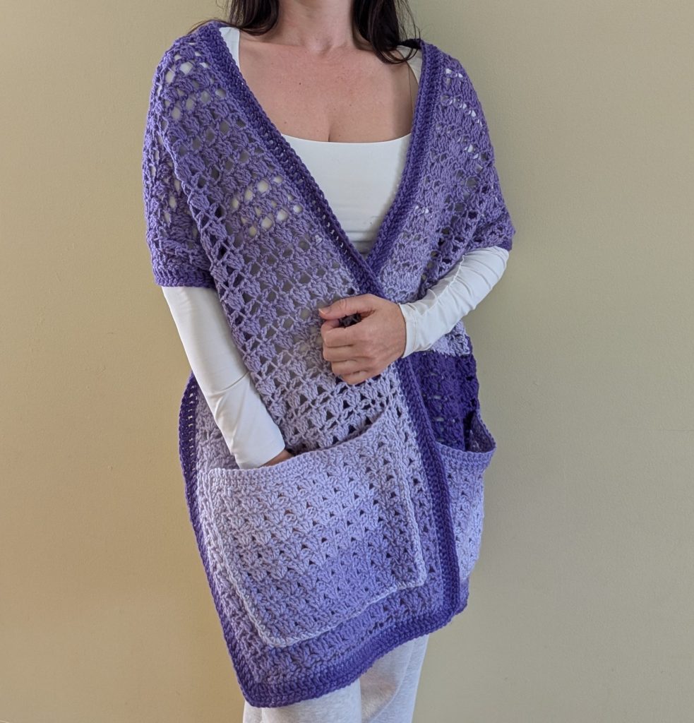 Simple Crochet Pocket Shawl 