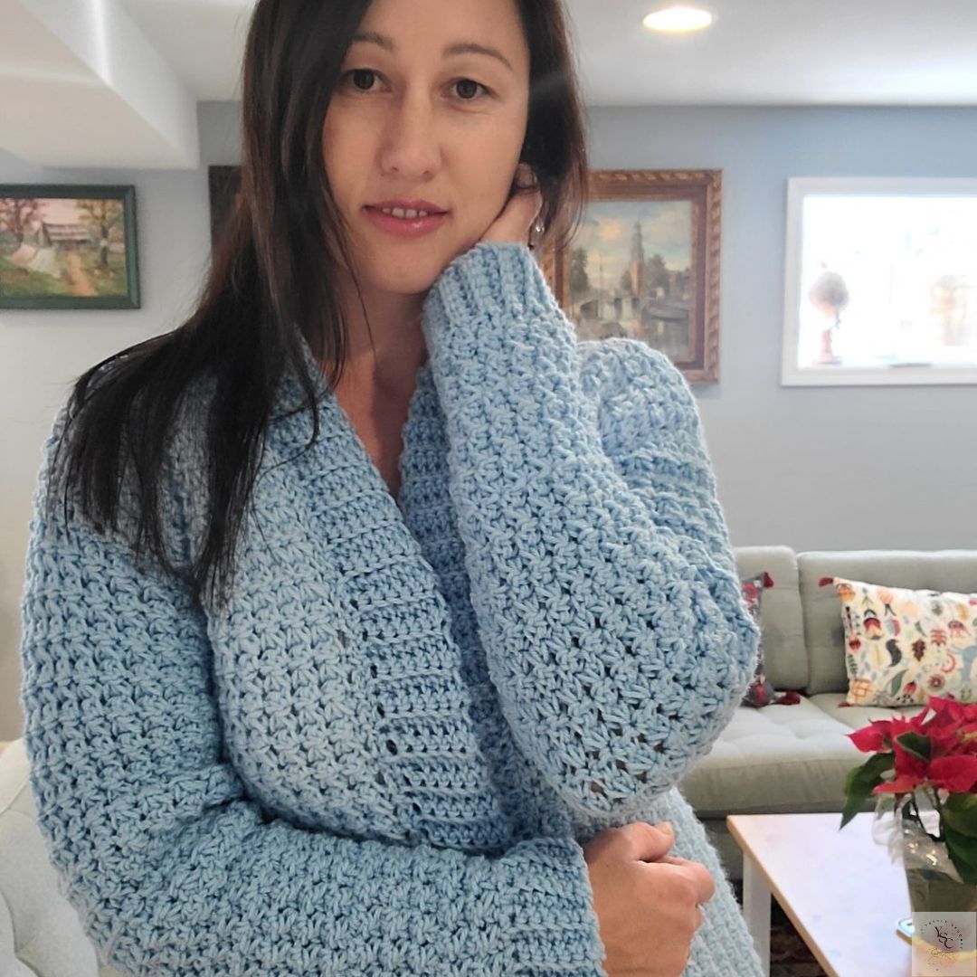 Blue Celeste Crochet Cardigan: Free Pattern