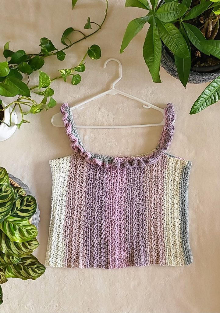 Photo of finished summer top Savannah Crochet Summer Top