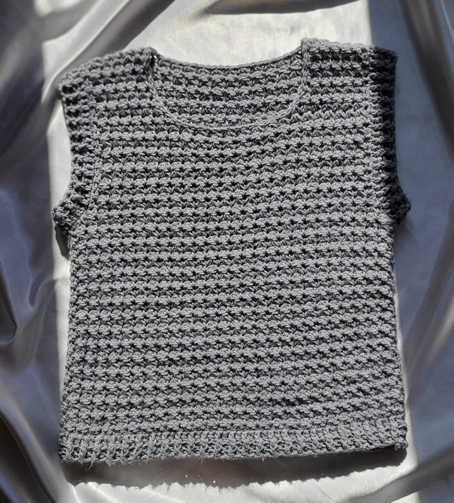 crochet grey vest 