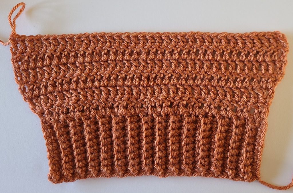 crochet sleeve with ribbing