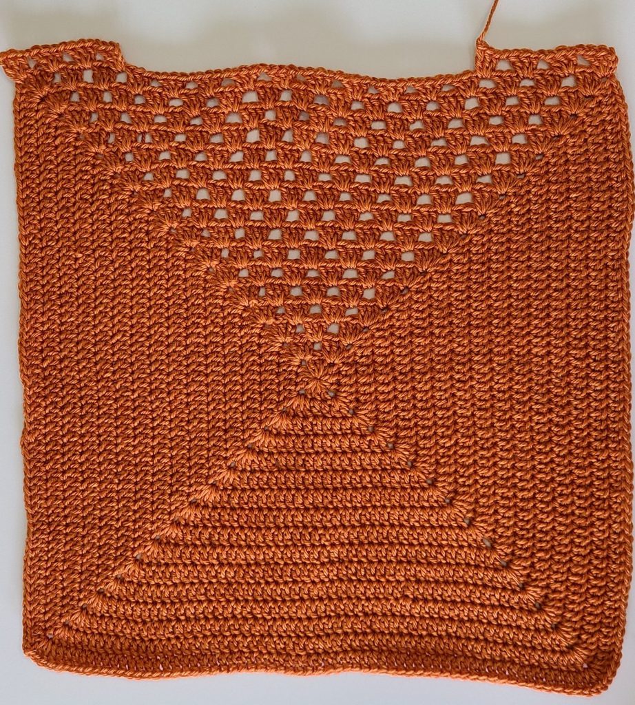 crochet granny square sweater front panel