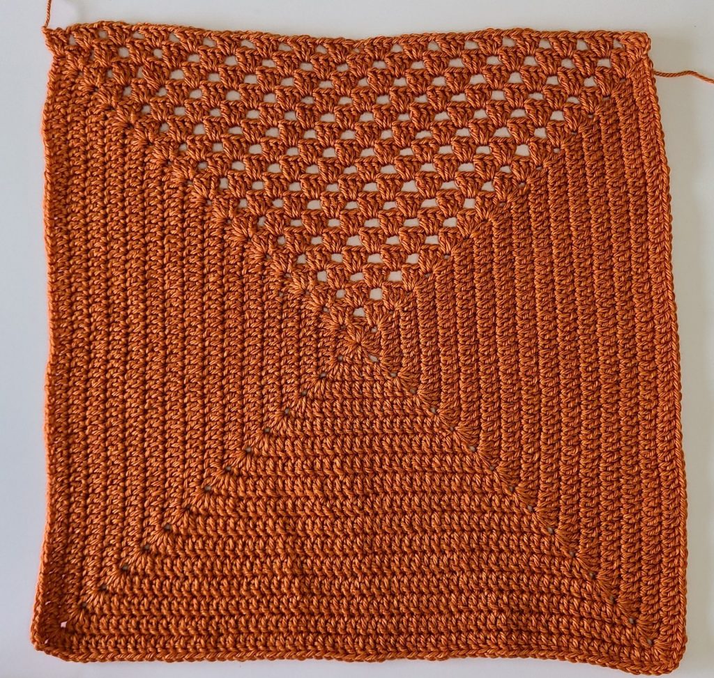 granny square crochet back panel