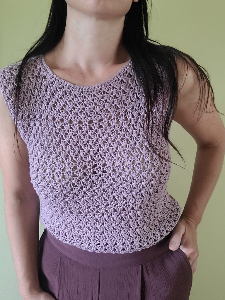 Crochet Top worn by a woman