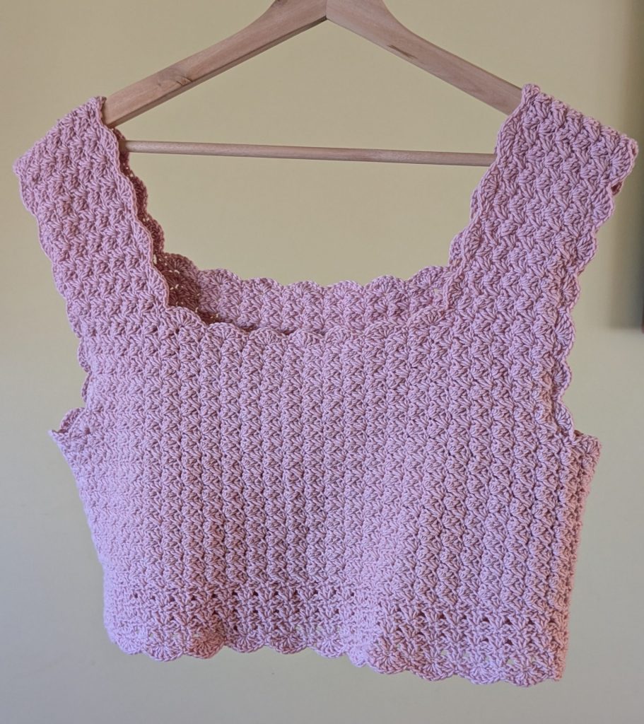 crochet crop top hanged