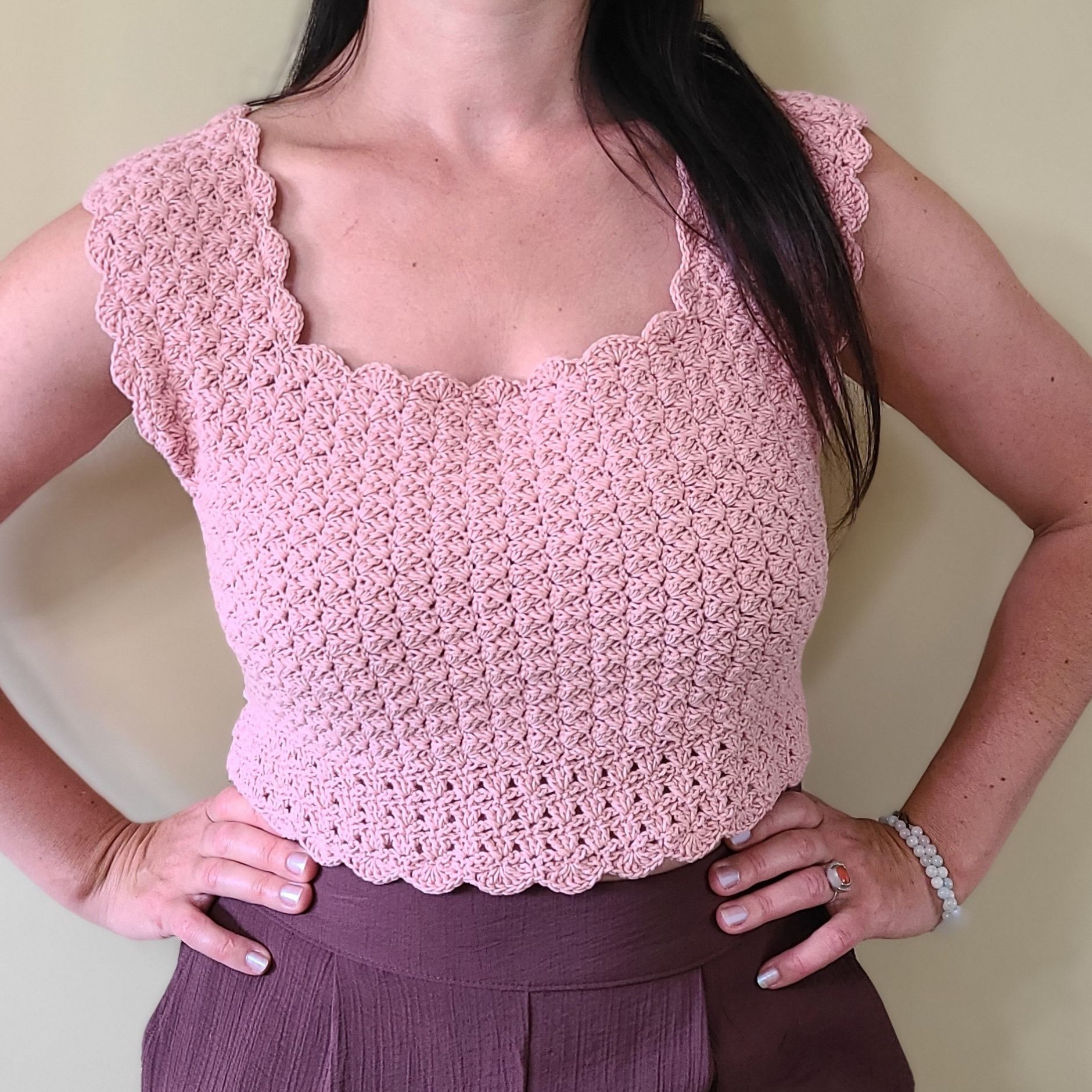 Malvina Crochet Crop Top Free pattern & Video Tutorial