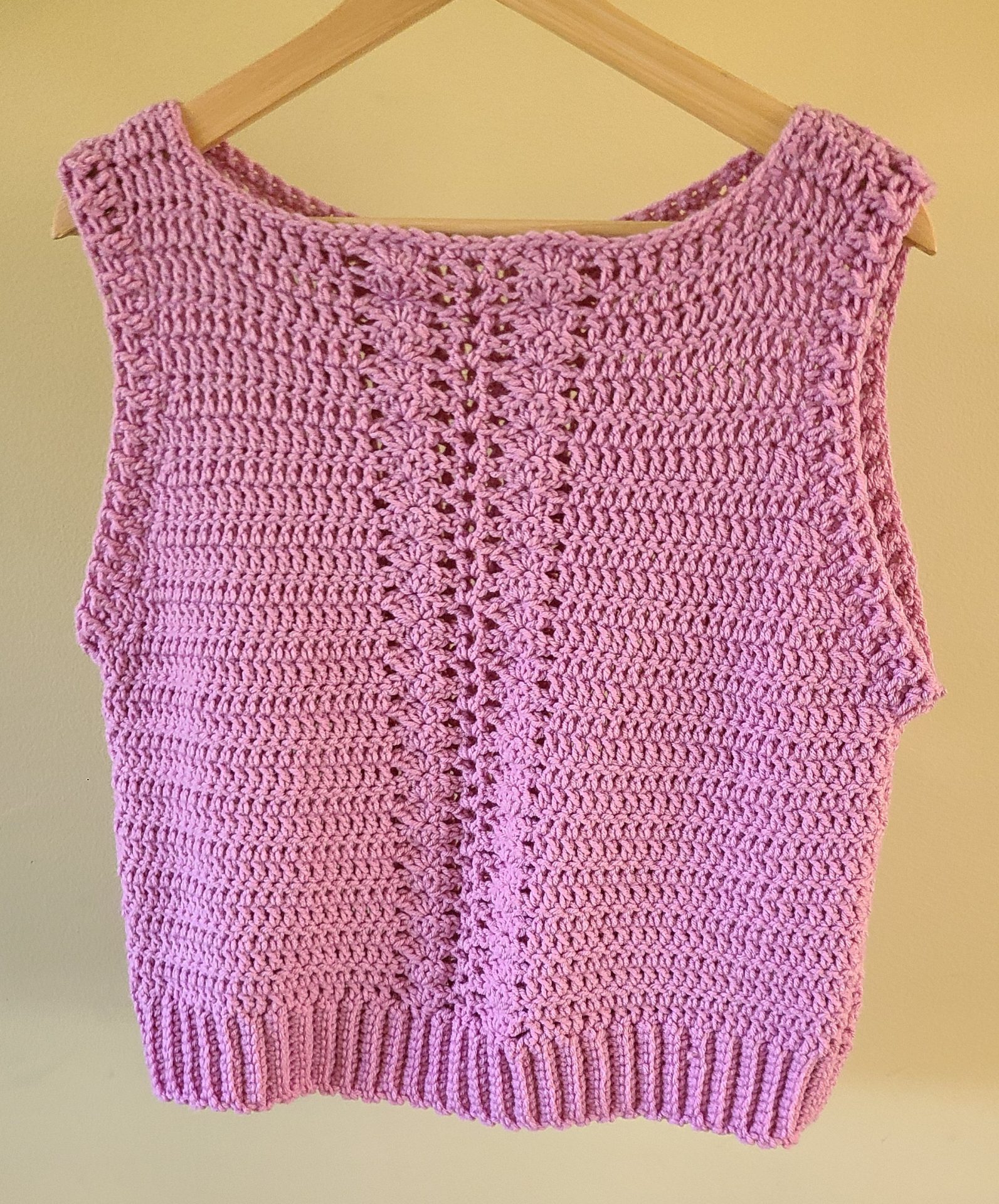 crochet pink vest