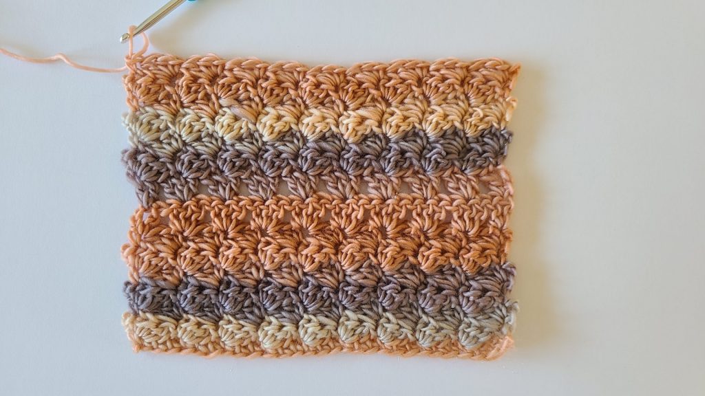 Crochet scarf in progress using the Amalya crochet scarf pattern