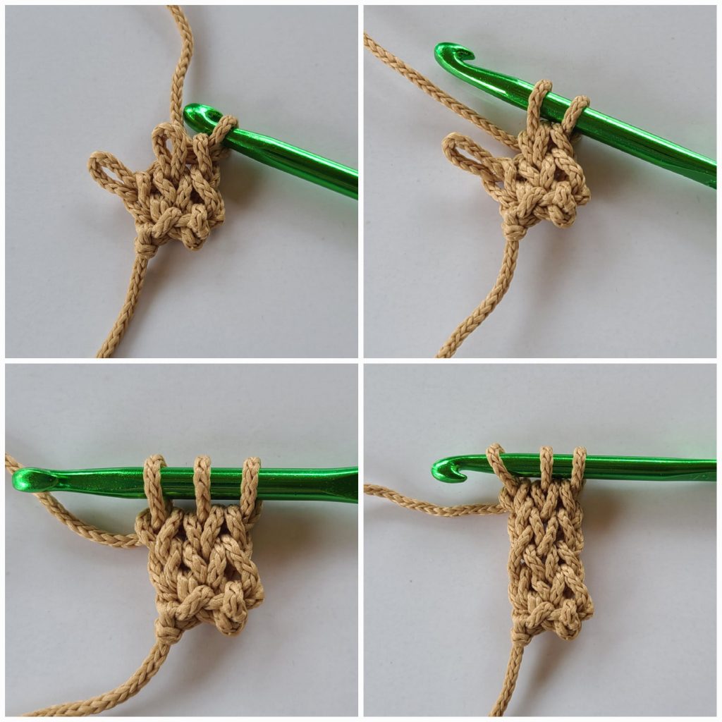 “I-cord strap for the crochet crossbody bag in progress”
