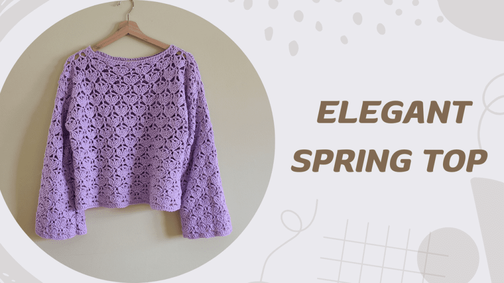 Thumbnail image for Lavinia Crochet Lacy Top YouTube tutorial featuring lavender lace crochet top.