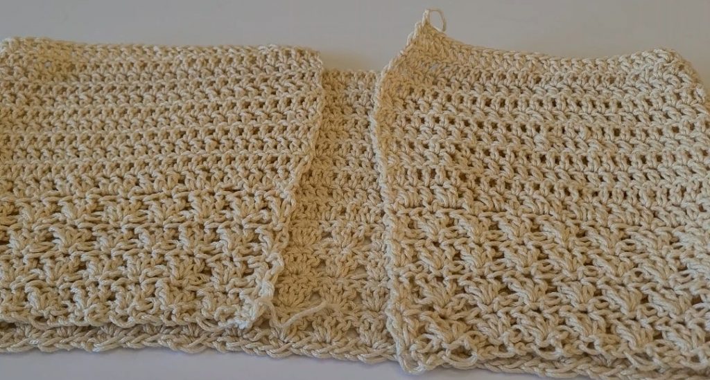 Zonia crochet crop top main panel showing textured crochet stitch pattern