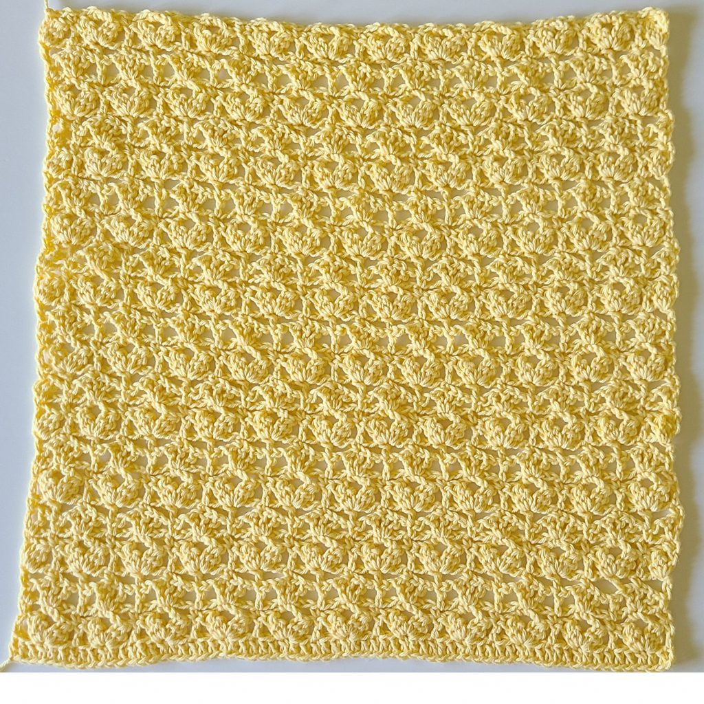 crochet vest back panel lace stitch pattern flat layout