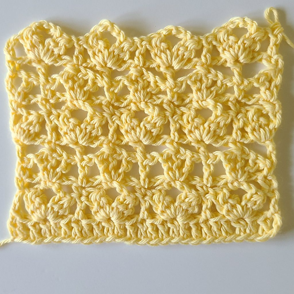 crochet lace stitch swatch used for vest pattern