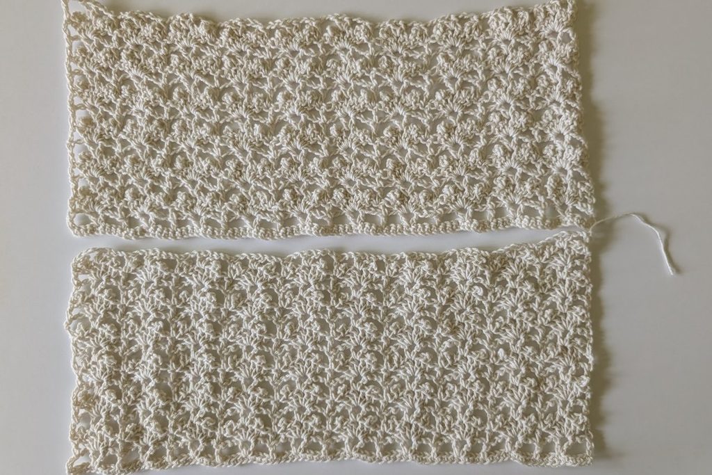 Two crocheted sleeves 