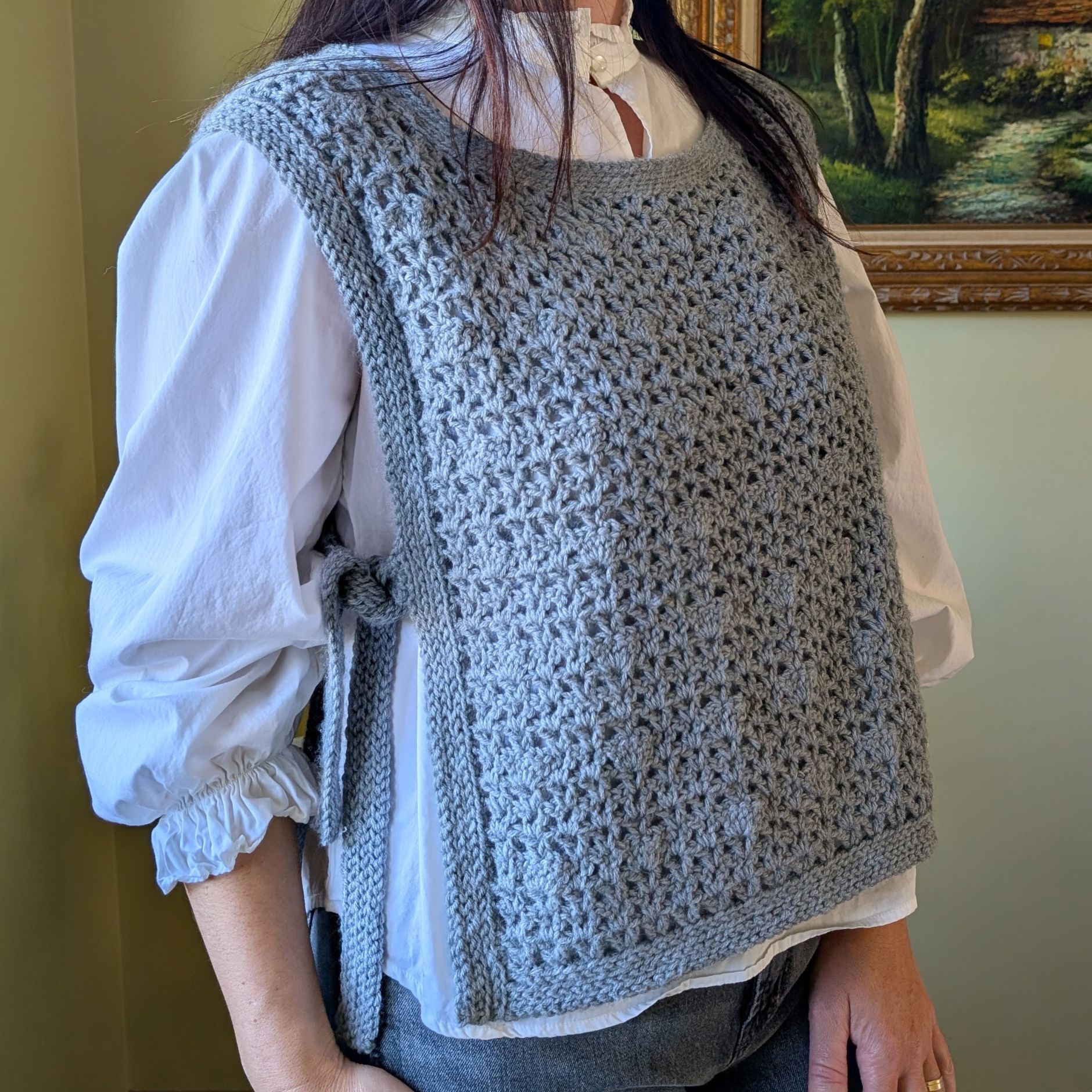 Zarina Crochet Sweater Vest – Free Tie Vest Pattern & Video Tutorial